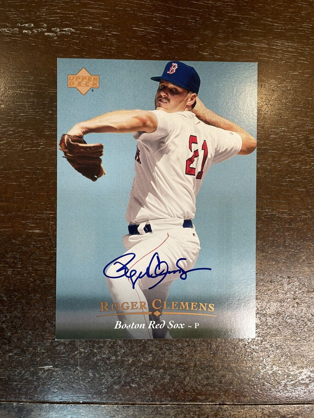 1995 UD Upper Deck Jumbo ROGER CLEMENS Signed Auto 5x7 Card #159 UDA Authentic