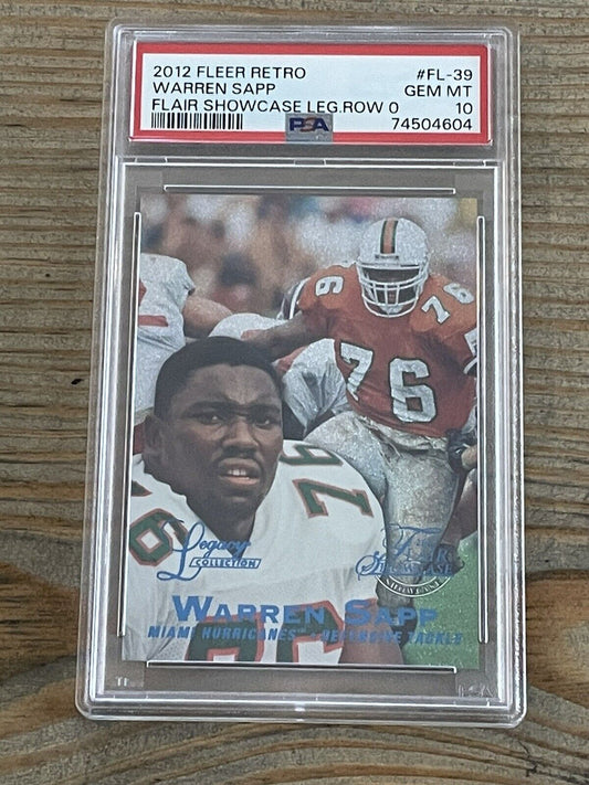 2012 Fleer Retro Warren Sapp #FL39 Flair Showcase Legacy Row 0 #d43/100 PSA 10!