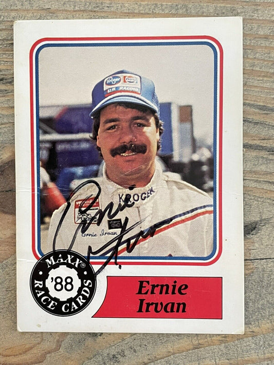 ERNIE IRVAN SIGNED AUTO 1988 MAXX CARD #95 NASCAR Autograph *Noles2148* RARE