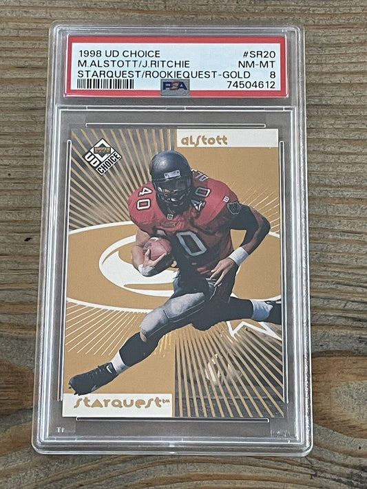 1998 UD CHOICE STARQUEST Rookie Quest GOLD Mike Alstott/ Ritchie PSA 8 #d 43/100