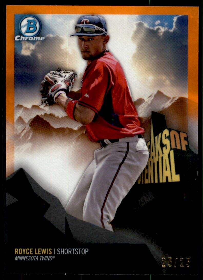 2018 Bowman Chrome Peaks of Potential Orange Royce Lewis 25/25 Twins #PP-RL