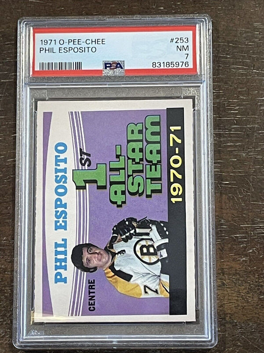 1971-72 OPC #253 PHIL ESPOSITO PSA 7 NM FRESH GRADE *ALL-STAR* HOF *Noles2148*