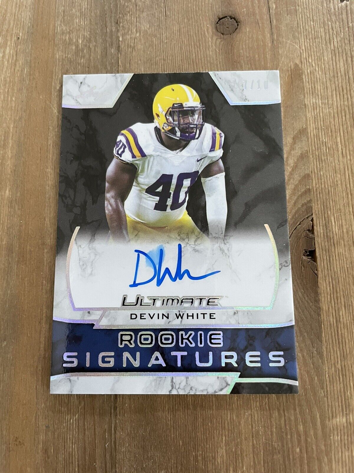 2019 LEAF ULTIMATE DEVIN WHITE #URS-DW1 Rookie Auto RC SSP #d 7/10 *Noles2148*