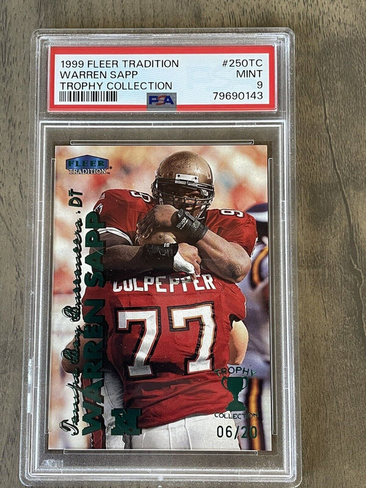 1999 Fleer Tradition Trophy Collection #250TC Warren Sapp SP #d 6/20 PSA 9 MT