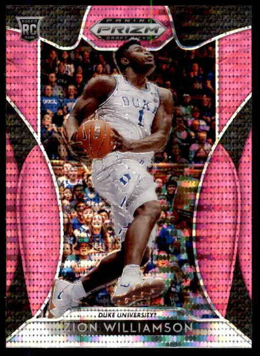 2019-20 Panini Prizm Draft Pink Pulsar Zion Williamson RC RARE Duke Pelicans #1