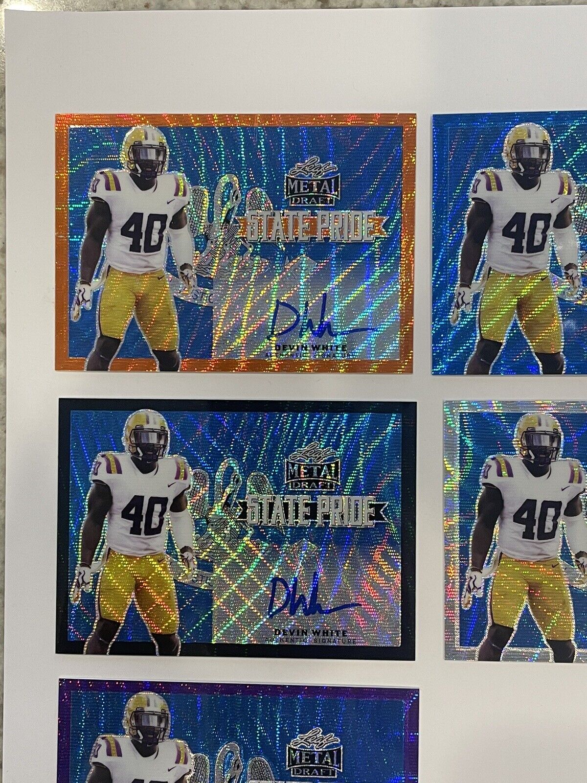 2019 Leaf Metal Draft Devin White Auto RC State Pride Wave 5of9 in Rainbow READ