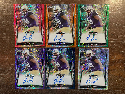 2018 Leaf Flash Autographs Complete 6x Rainbow (No 1/1) Vita Vea Auto RC RED++