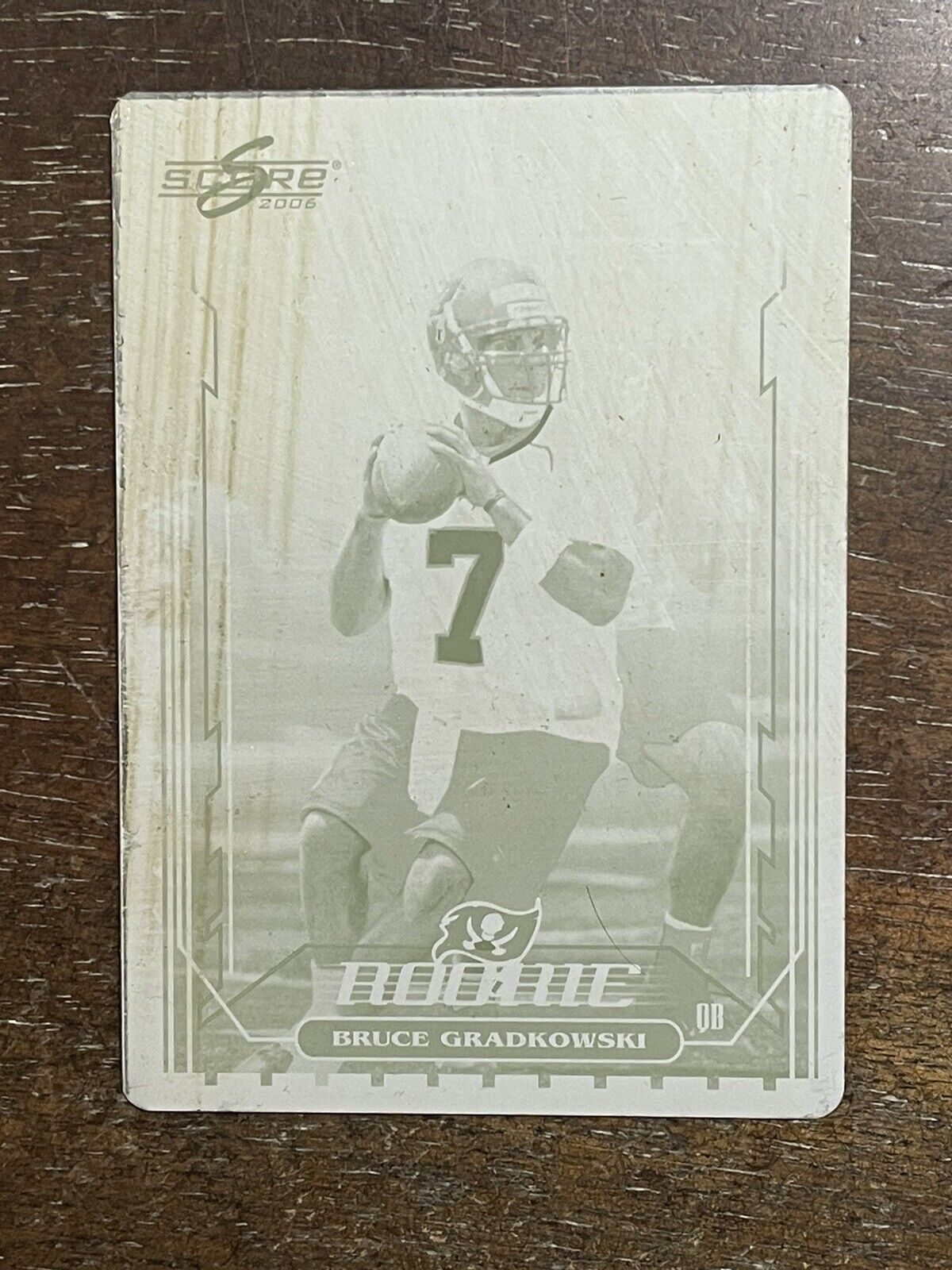 2006 Score Yellow Printing Plate #1/1 Bruce Gradkowski RC Rookie #372 *Noles2148