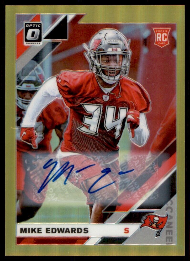 2019 Donruss Optic Gold Mike Edwards Auto RC 07/10 Buccaneers #136 *Noles2148*