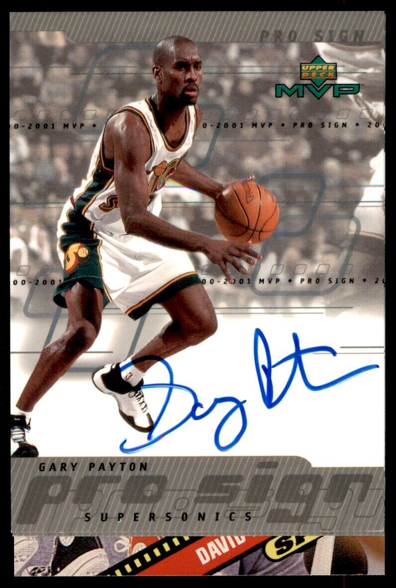 2000-01 Upper Deck MVP ProSign Gary Payton Auto Auto Sonics #GP *Noles2148*