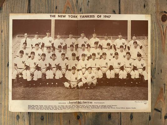 1947 New York Yankees Baseball Yogi Berra 1st yr, DiMaggio NY Journal American