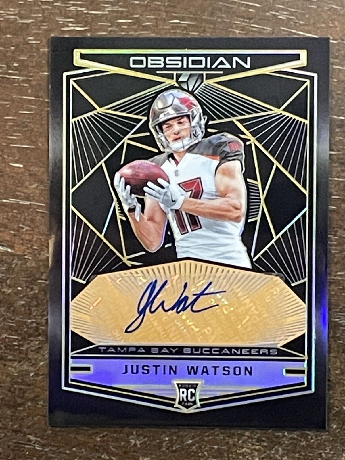 2018 Panini Obsidian Justin Watson Auto RC Electric Etch Orange #/50 *Noles2148*